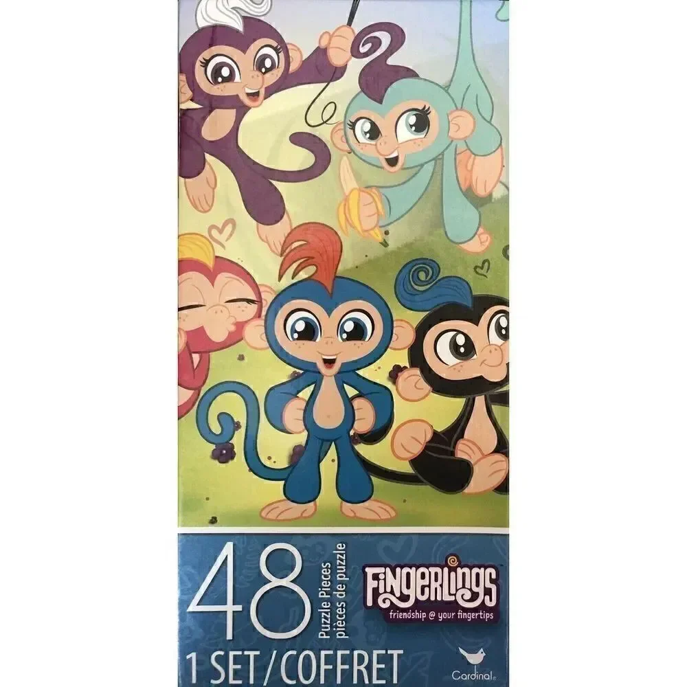 FINGERLINGS Puzzle Bundle - MYSTERY 48 Pc w/mini-White Unicorn + 48 pc Puzzle
